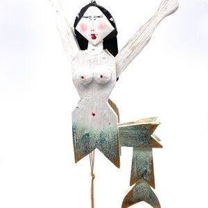 Mermaid Pulltoy Hand Carved Ornament